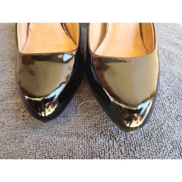 Steven Madden Women's Sumee Pump Size 7.5 Black Brown Cognac Patent Leather - Picture 7 of 11